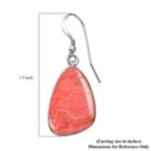 Santa Fe Style Natural Red Coral Dangle Earrings Sterling Silver NWT - Picture 4 of 4